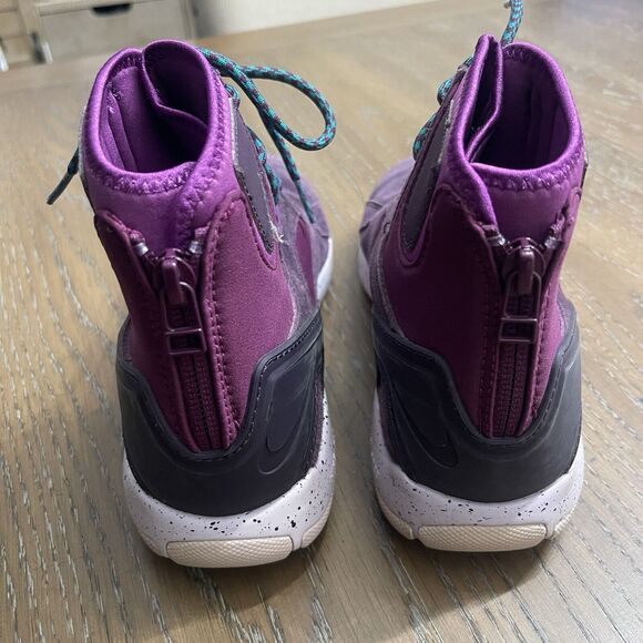 Nike Koth Mid Sneakers Womens Size 7 Purple Suede High Top Lace Up Zipper Back - Picture 4 of 8